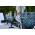 ATO Solid color blue wine glass